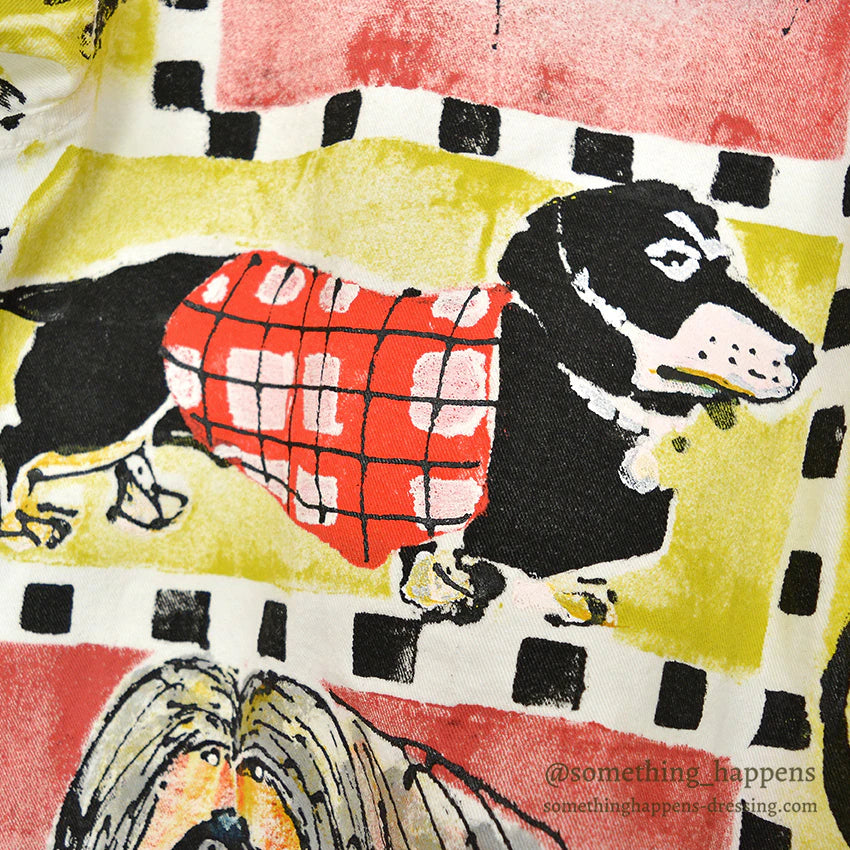 1990's~ FAITHFUL COMPANION DOG ART PAINT WHITE DENIM SHIRT ...