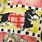 1990's~ FAITHFUL COMPANION DOG ART PAINT WHITE DENIM SHIRT ...