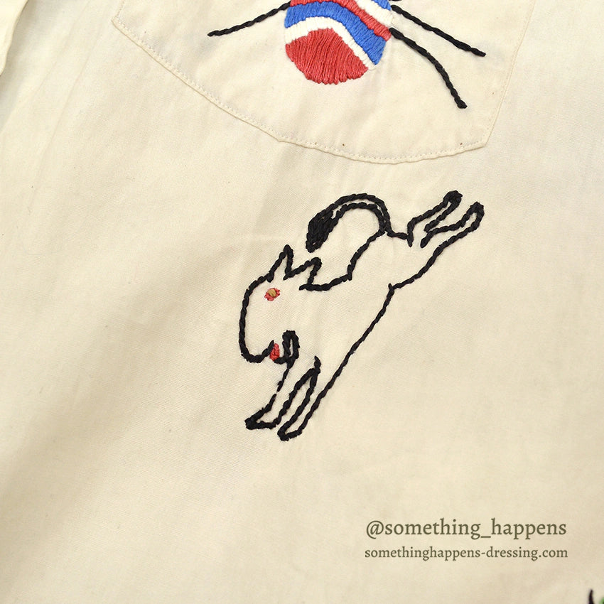 1940's~ THE COLONEL BY MACK MILITARY COOTIE EMBROIDERY SHIRT ... 15