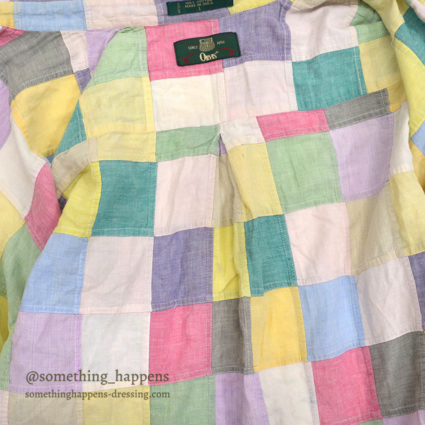 1990's ORVIS CRAZY COLOR PATCHWORK BD L/S SHIRT ... L