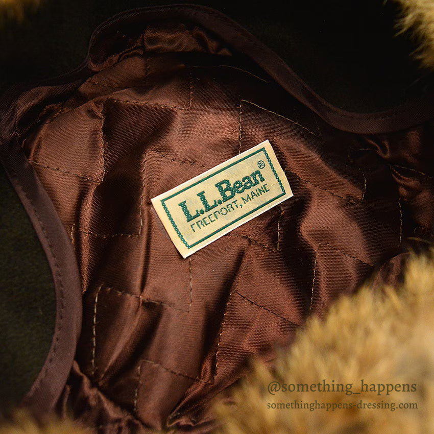 ~1980's DEADSTOCK LLBEAN NORTH KING NATURAL RABBIT FUR HAT...XL