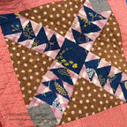ANTIQUE WILD GOOSE CHASE RED/INDIGO PATCHWORK QUILT... 171cm/171cm