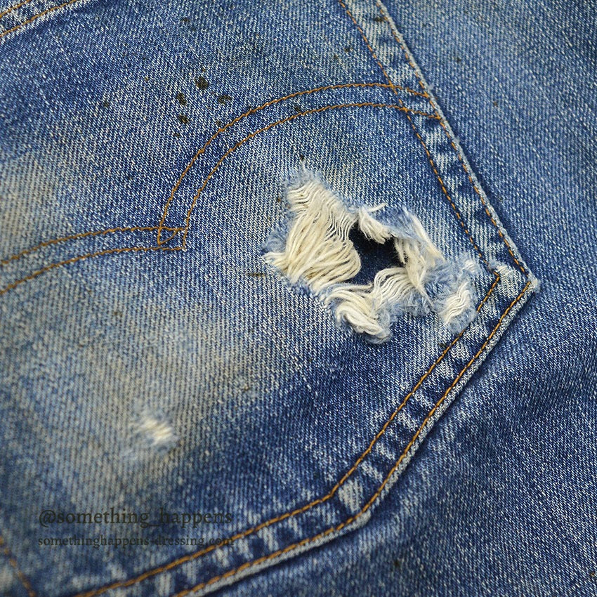 1960's LEVI'S 501 BIG-E DENIM PANTS...W32/L28