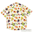 1980's BANANA REPUBLIC SAFARI & TRAVEL FRUIT PRINT S/S SHIRT ... L