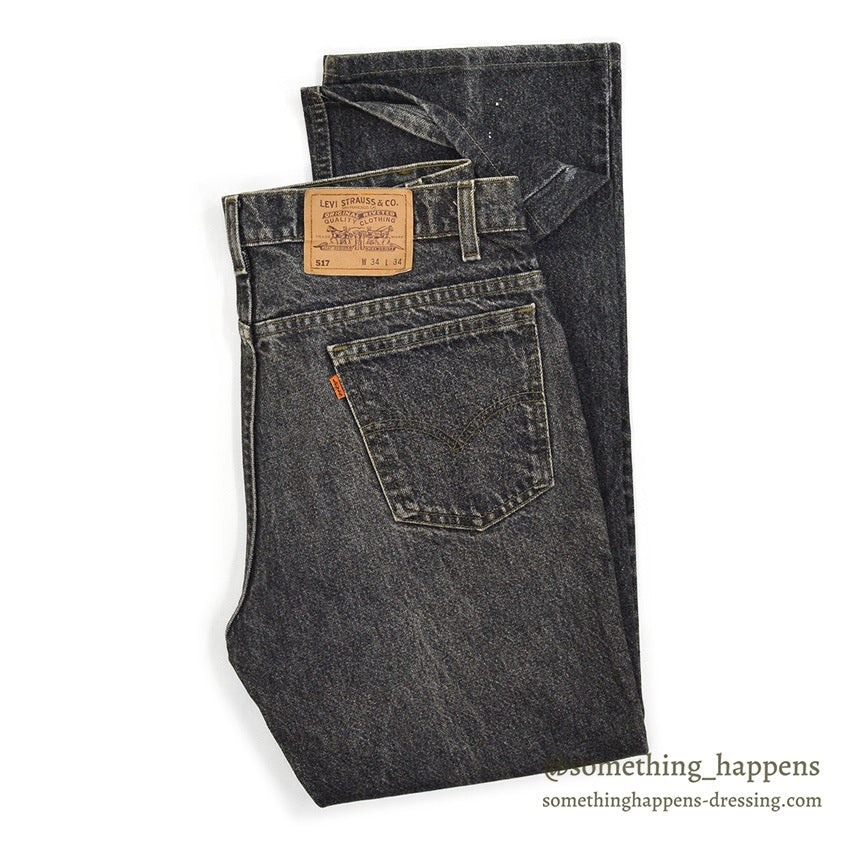 1990's Levi's 517 BLACK DENIM PANTS...W33/L29