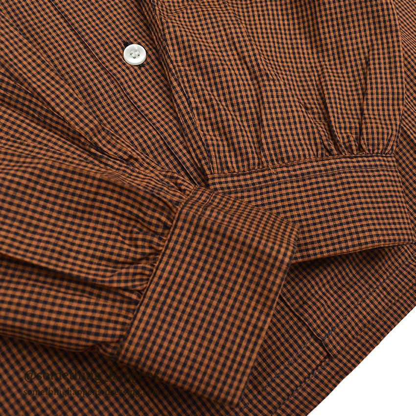 1950's~ DEADSTOCK COLEBROOKE BROWN/BLACK PIN CHECK L/S SHIRT... L