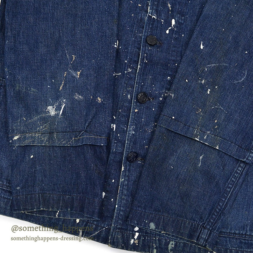 1940's U.S.NAVY WWII SHAWL COLLAR DENIM JACKET PAINTED ...