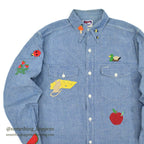 1950's SUPER PIONEER EMBROIDERY ALL COTTON CHAMBRAY SHIRT ... 16