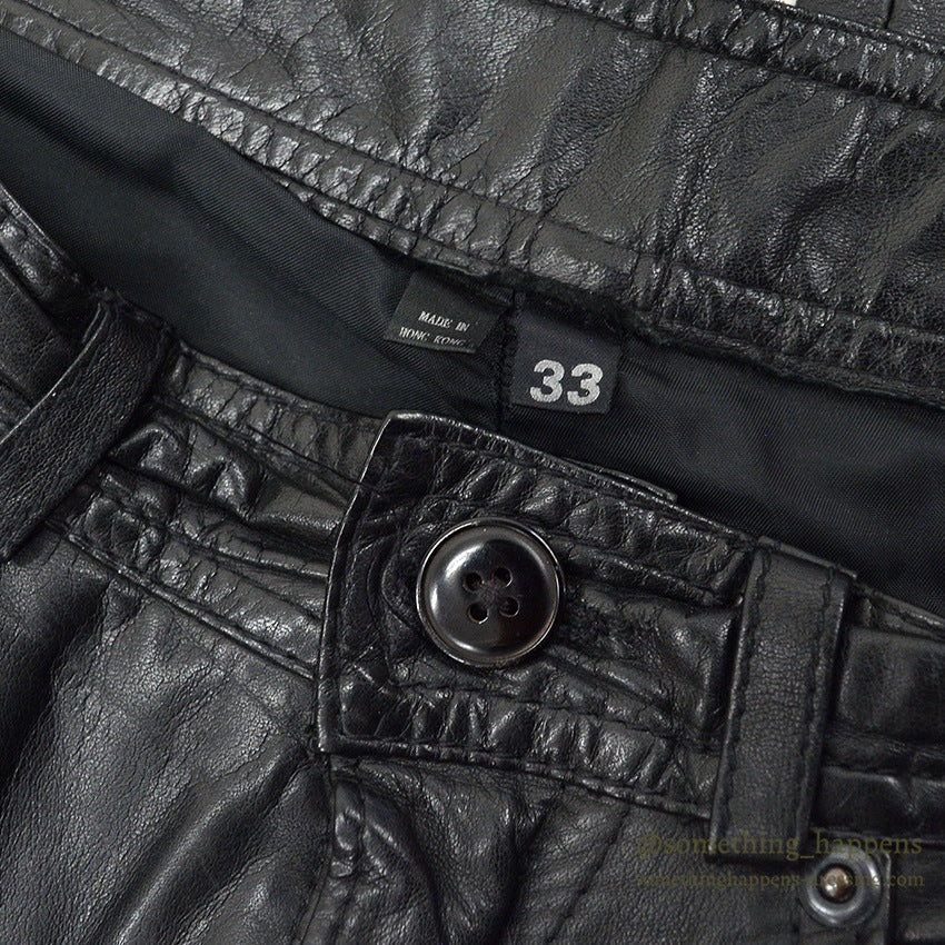 1970's~ SCULLY BLACK LEATHER PANTS...W33/L29