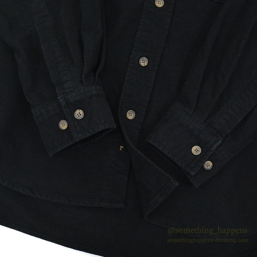 1990's COLD STORAGE BLACK CHAMOIS CLOTH SHIRT ... M