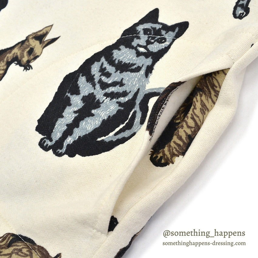 1990's MICHIGAN RAG CO. ALL OVER CATS PRINT JACKET... MEDIUM