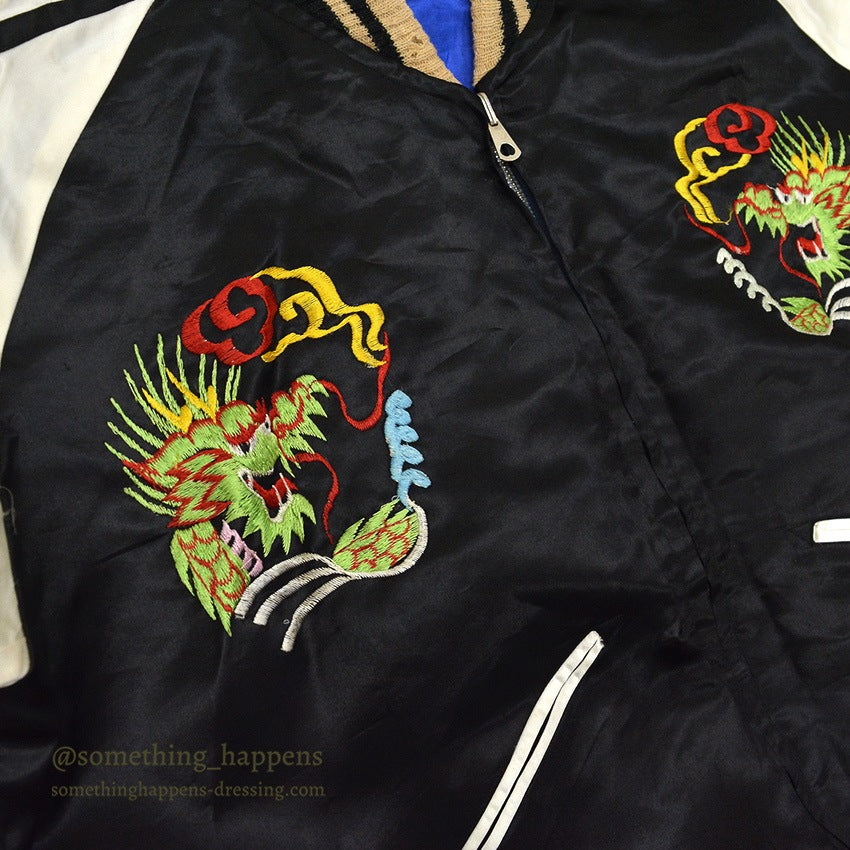 1950s~ JAPAN SOUVENIR JACKET Sukajan KOREA MAP Dragon, Eagle, Tiger Mitsuwa...