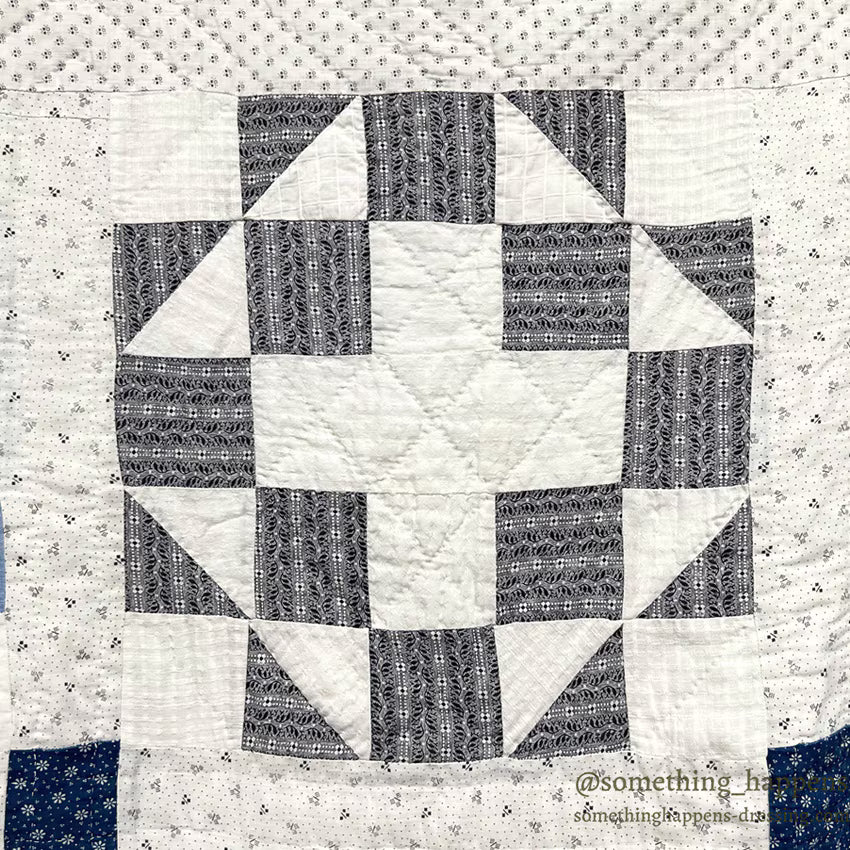 ANTIQUE CALICO PATCHWORK QUILT SUPER CLEAN... 197cm/193cm