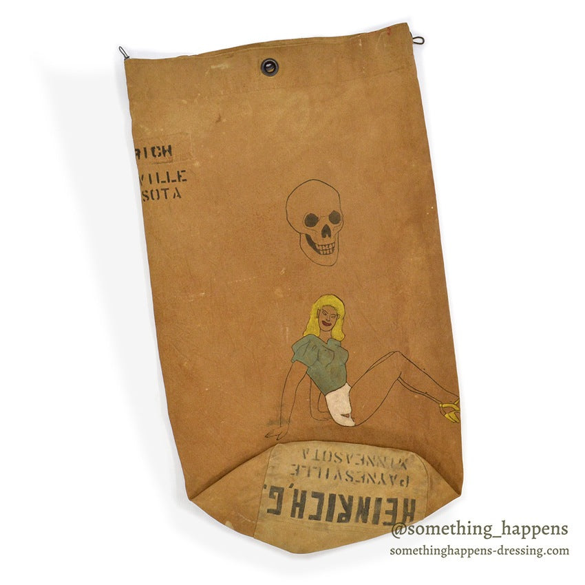 1940's U.S.M.C. WW2 ORIGINAL HAND PAINTED DUFFEL SEABAG ...