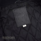 1990's GOLDEN BEAR ALL BLACK WOOL / LEATHER VARSITY JACKET... L