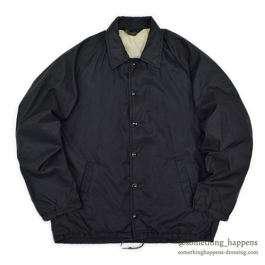 1970's CHMAPION BLACK NYLON COACH JACKET...