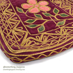 1950's~ KHYBER HAND MADE EMBROIDERED RED VELVET SHOULDER BAG...