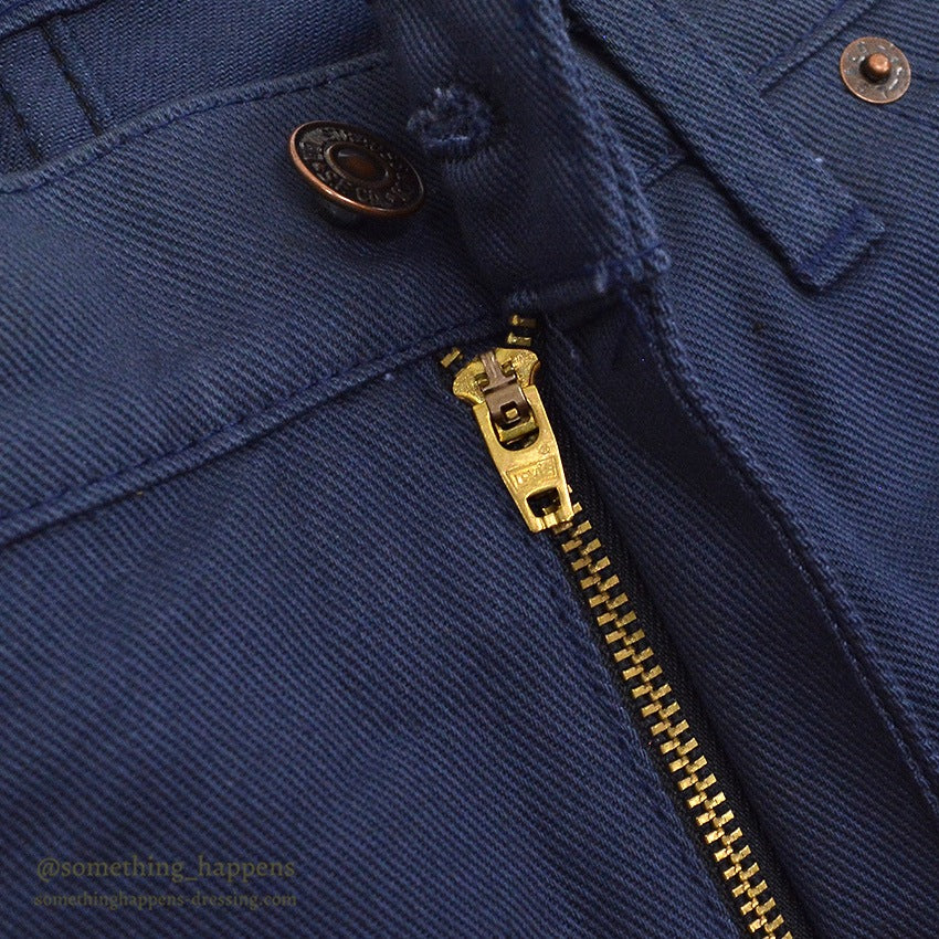 1980's DEADSTOCK Levi's 505-1017 BLUE COTTON TWILL PANTS  ... W36/L32