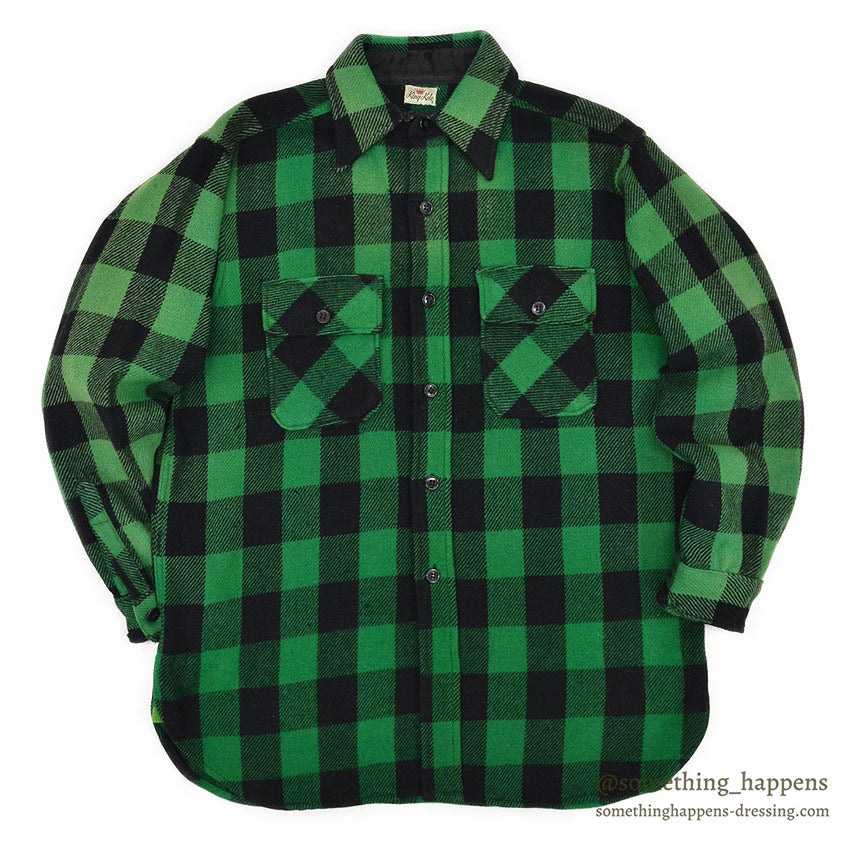 1950's KING KOLE GREEN/BLACK WOOL SHIRT UNUSUAL...