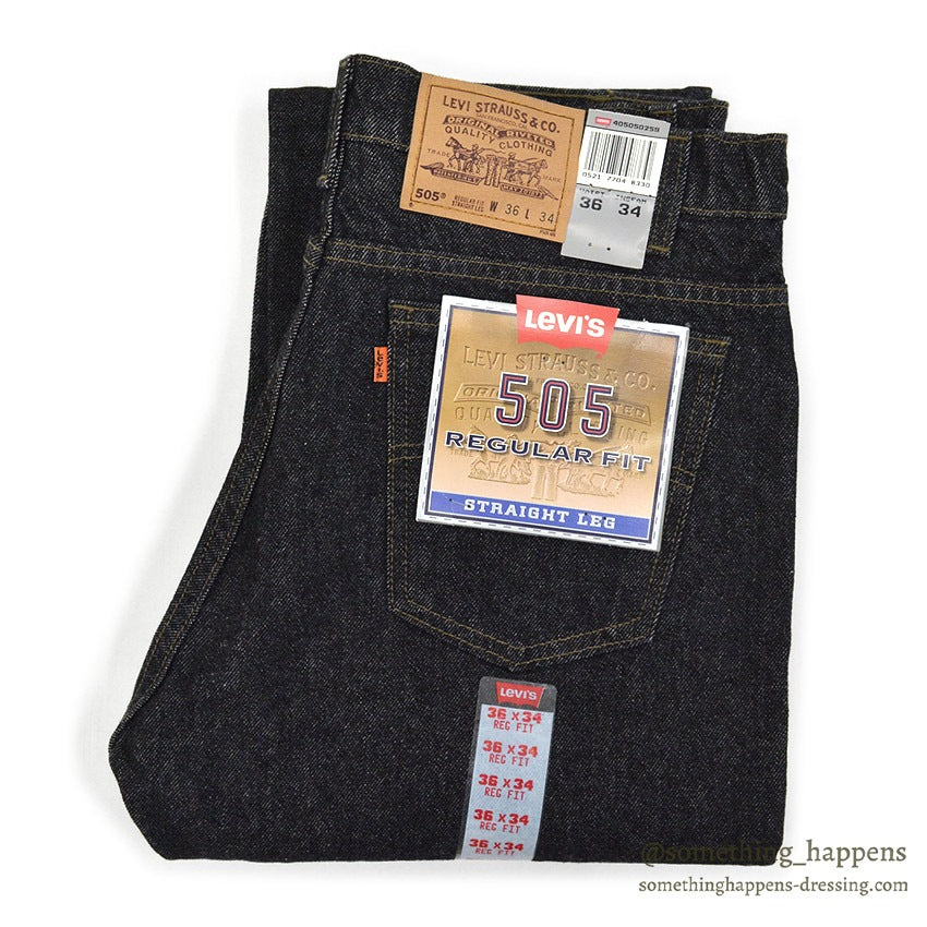 1990's DEADSTOCK Levi's 505 BLACK DENIM PANTS USA製 ... W36/L34