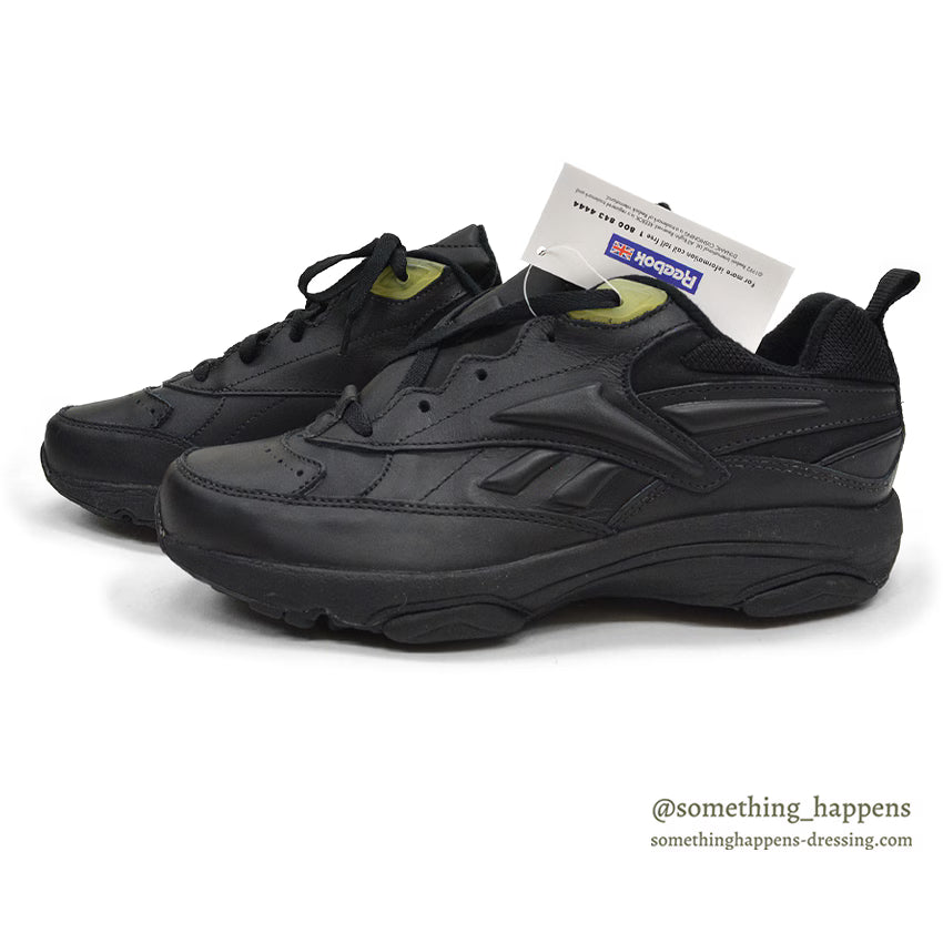 1990's DEADSTOCK REEBOK REJUVENATION BLACK LEATHER SHOES... 27.0cm