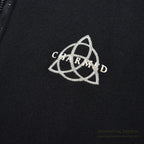 1990's~ CHARMED ALL BALCK WOOL / LEATHER JACKET .... M
