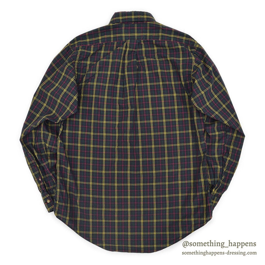 1980's OUTFITTERS IMPORTED FABLIC PLAID B/D SHIRT ... M
