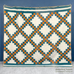 c.1950's IRISH CHAIN ​​PATCHWORK QUILT... 210cm/190cm