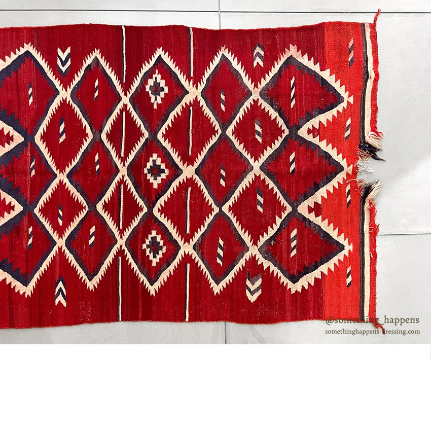 ANTIQUE NAVAJO RUG RED/ORANGE LARGE SIZE ... 165cm/115cm