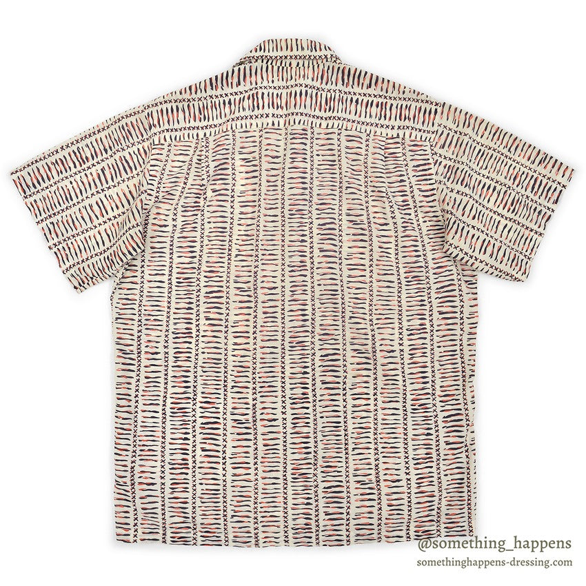 1950's GEOMETRIC PATTERN RAYON SHIRT...
