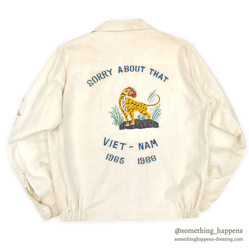 1960s VIETNAM SOUVENIR JACKET (Vietnamese style jacket) 65-66 White...