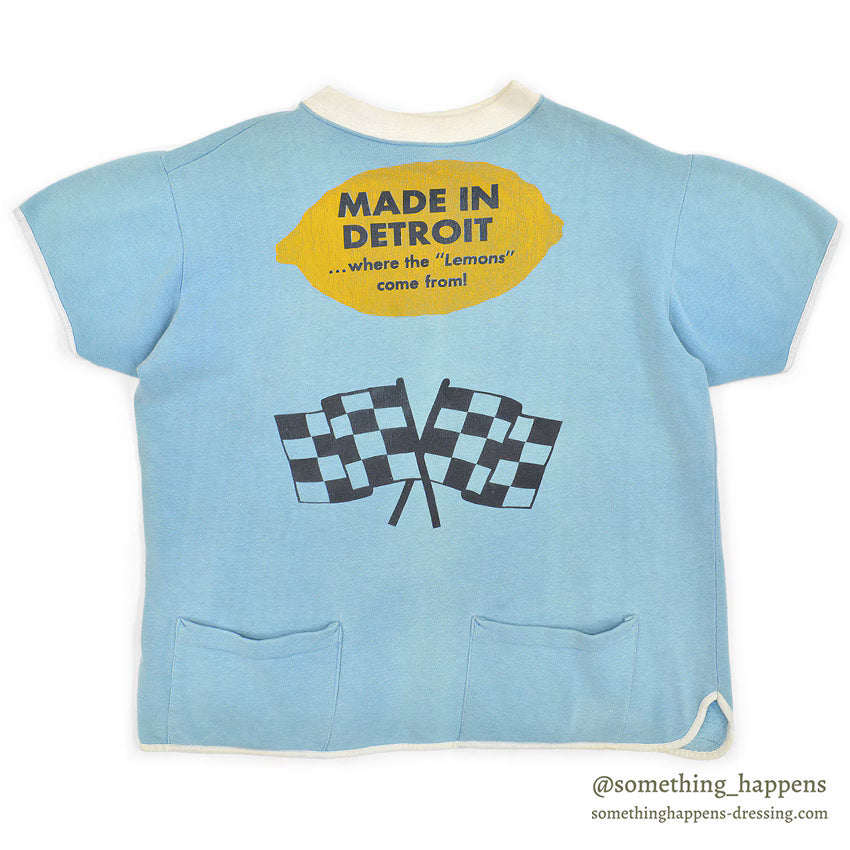 1960's BRENT LEMMON/CHECKERED FLAG 4-POCKET S/S SWEAT SHIRT ... XL