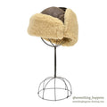 1980's BICK MOUTON SHEARLING HAT DARK BROWN ... XL