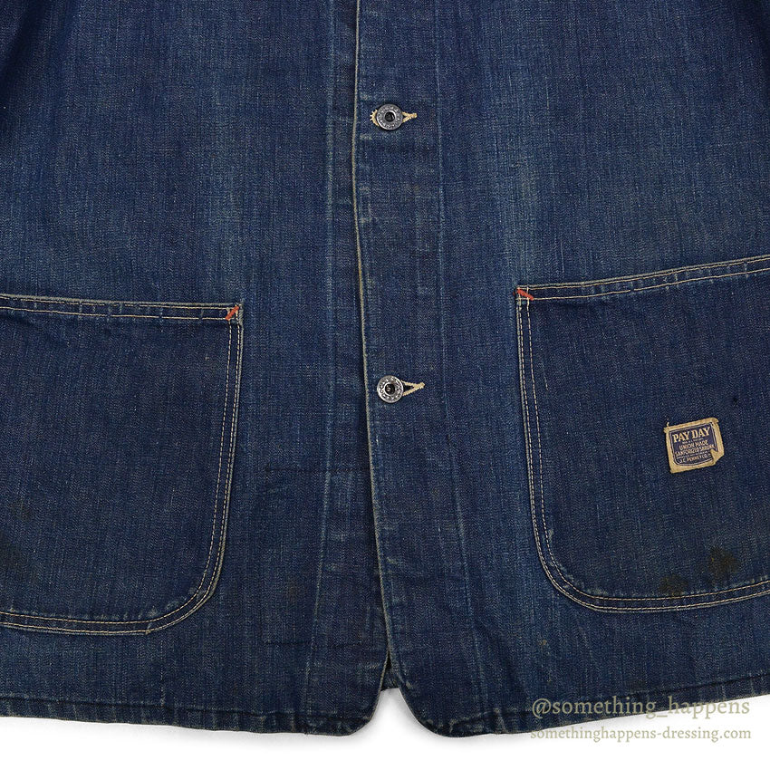 1940's PAYDAY WW2 DENIM COVERALL / DARK...