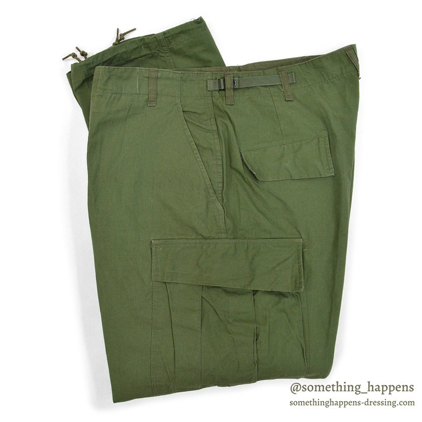 1960's DEADSTOCK USARMY JUNGLE FATIGUE PANTS / 3RD NON-RIP... LR