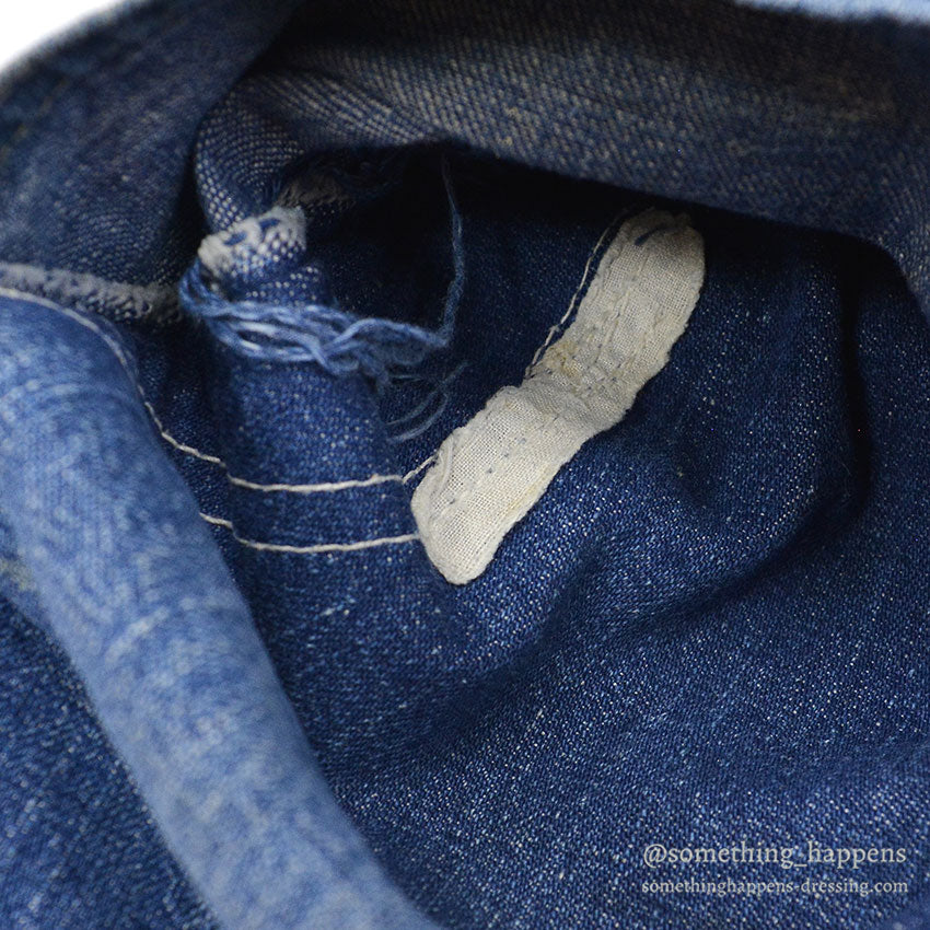 1940's CAN'T BUST'EM WW2 DENIM OVERALL / UNUSUAL DETAIL ... W36/L29