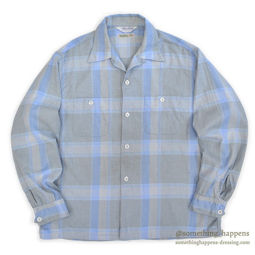 1950's SILVER WINGS RIFLE CLUB PLAID SHIRT... L