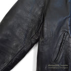 1950's HORSEHIDE ALL BLACK LEATHER SPORT JACKET / RARE DETAIL ...