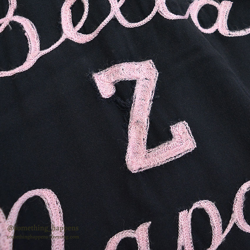 1960's TEN STRIKE BY KING LOUIE NAPOLI BOWLING SHIRT / BLACK & PINK ... ML