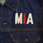 1960's~ LEVI'S 70505-0217 BIGE POW MIA EMBROIDERED DENIM JACKET / SPECIAL...