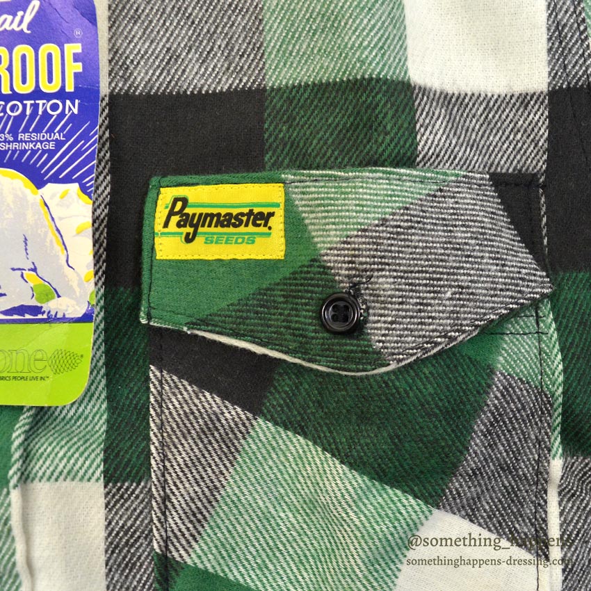 1970's~ DEADSTOCK FROST PROOF PAYMASTER FLANNEL SHIRT...M