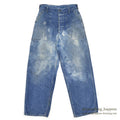 1940's USNAVY BLEACHED DENIM TROUSERS / METAL BUTTON... Fits W30