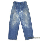 1940's U.S.NAVY BLEACHED DENIM TROUSERS / METAL BUTTON ... Fits W30