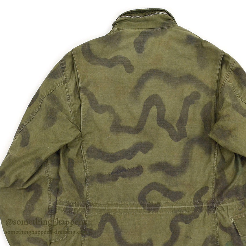 1960's USARMY M-65 HAND PAINTED CAMO JACKET / 1st PATTERN...