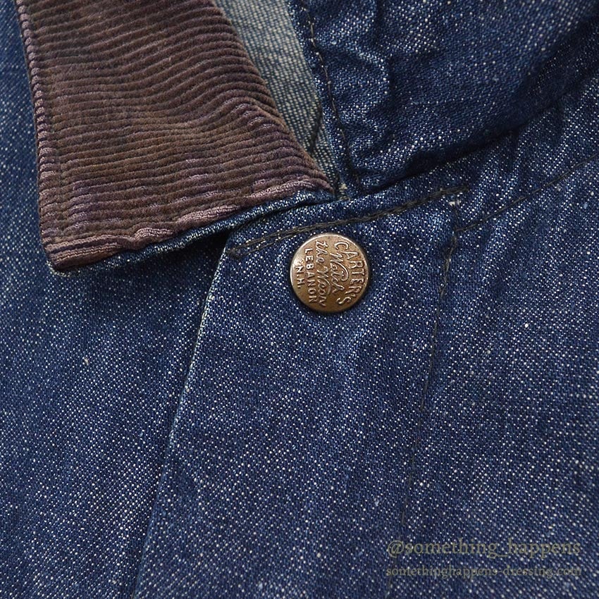 1940's CARTER'S WW2 DENIM COVERALL / TWO-POCKET, DARK...