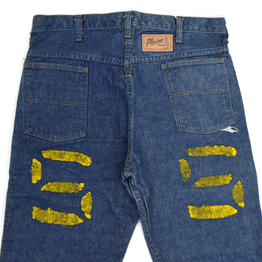 60's E&W The Plains RIDER INDIGO DENIM PANTS RODEO PAINT