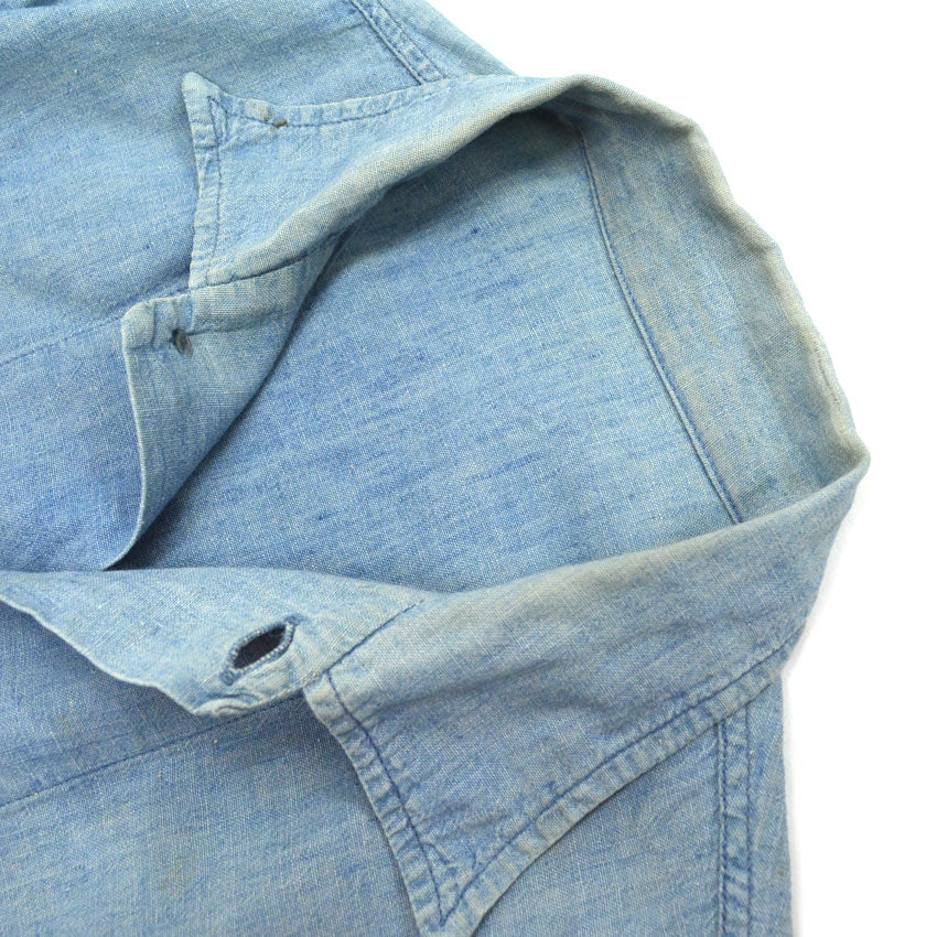50's US Navy Stencil Box Chambray Shirt...
