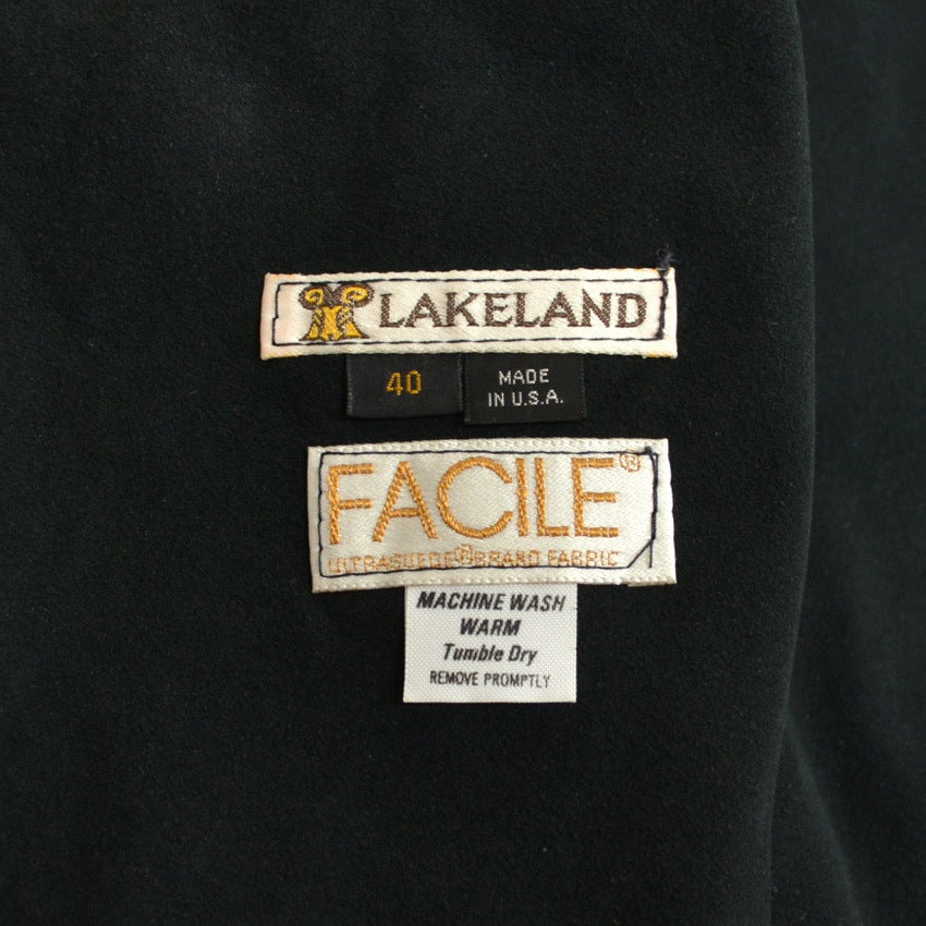 80's LAKELAND 'FACILE' Black Ultra Suede Jacket...