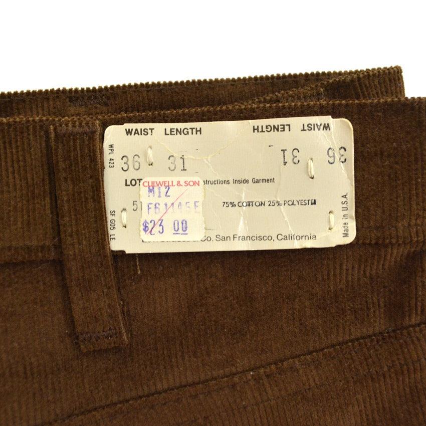 80's Deadstock Levi's 519 Corduroy Pants Brown ... W36×L31
