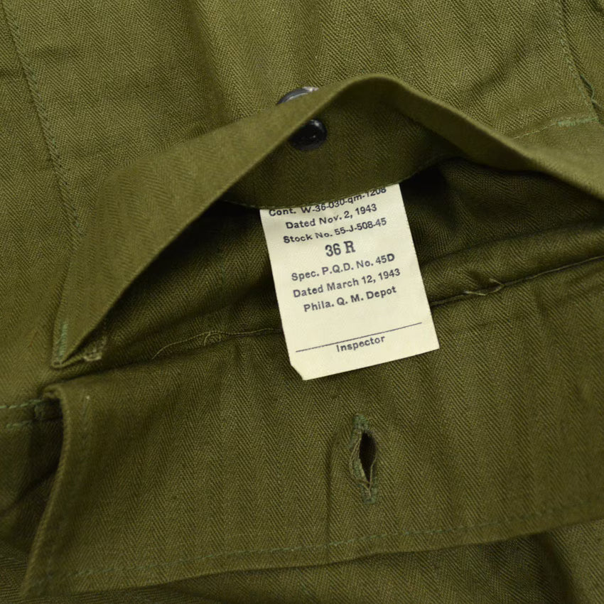 1940s Deadstock US ARMY M-43 HBT Jacket... Size 36R